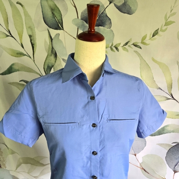 ARAMARK | Vestis FlexFit Short Sleeve Work Shirt in Blue sz XS - Picture 3 of 6